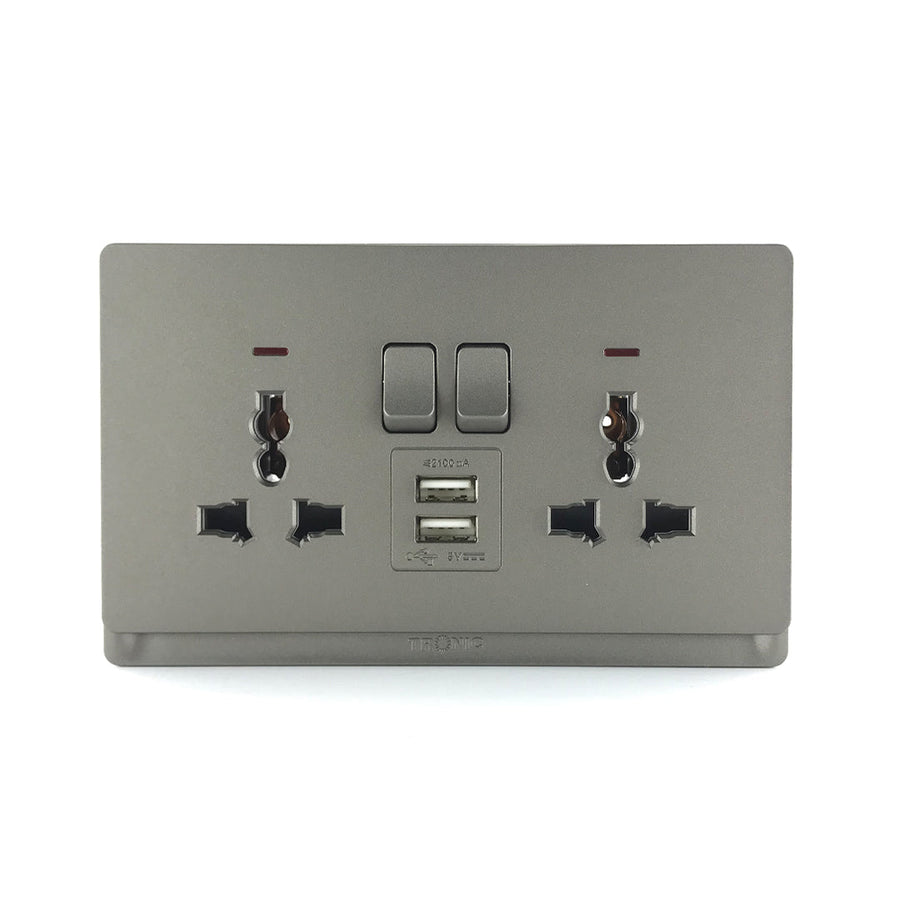 Universal Twin Socket with USB – TRONIC UGANDA LIMITED