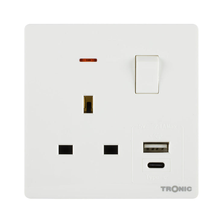 Single Switch Socket with USB + Type C – TRONIC UGANDA LIMITED