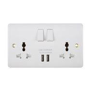 Universal Switch Socket Twin With 2 x USB